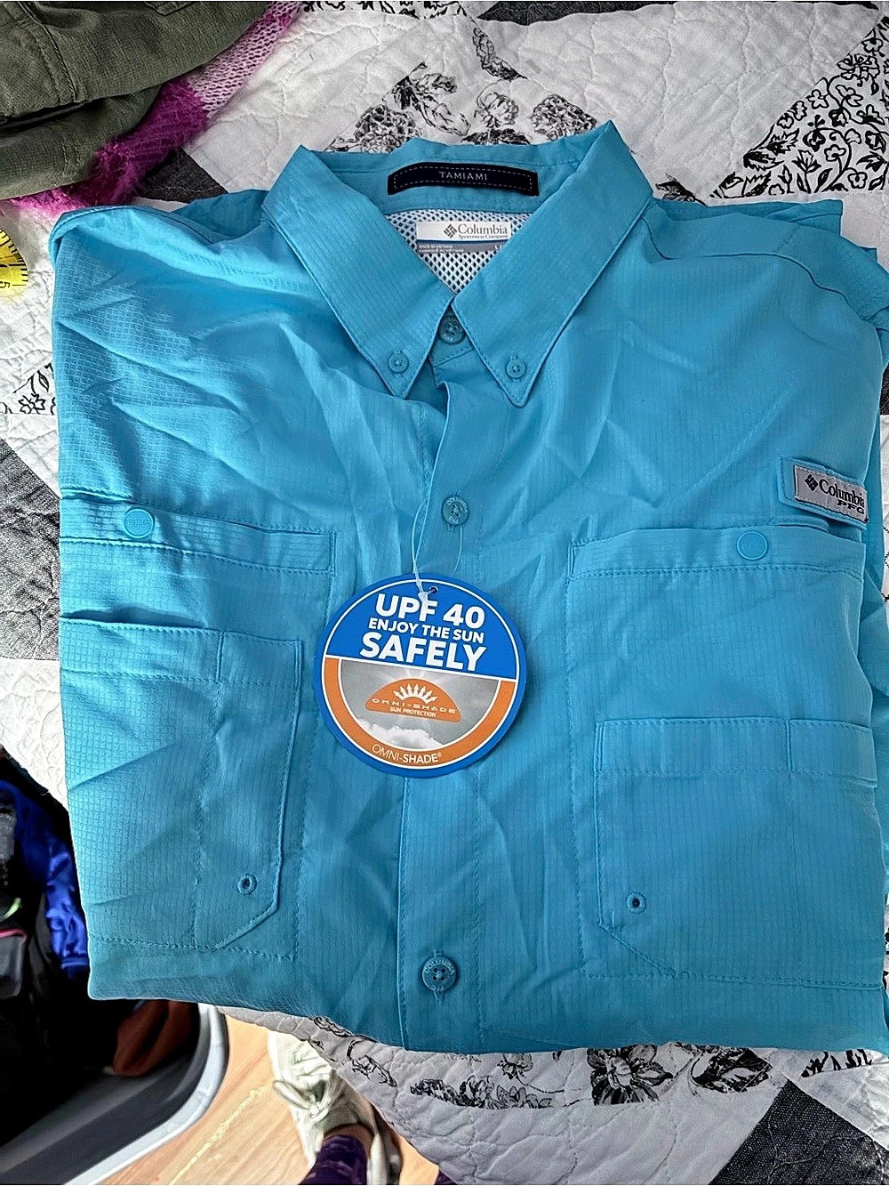 Columbia Tamiami II Short Sleeve Shirt Blue Large